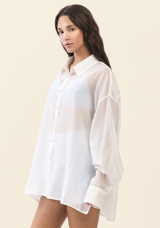 ST194 WRINKLED SLIT SHIRT CREAM SOLID サイズ: F