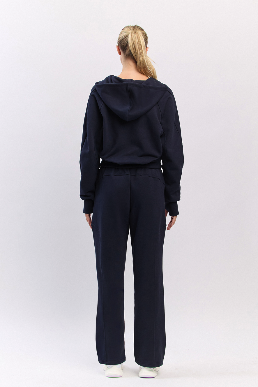 PJ461 RIBBED BLOCK PANTS NAVY サイズ: ONESIZE