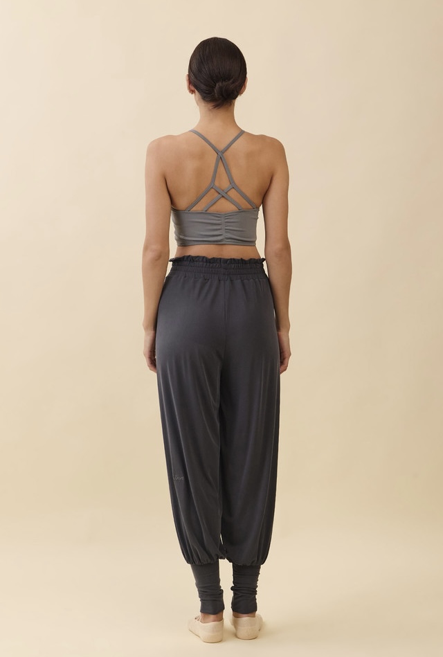 TB045 HALTER DRAPE TANKTOP CHARCOAL SOLID サイズ: S/M