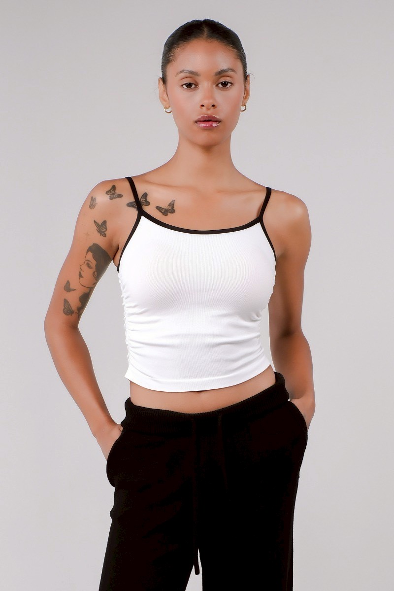 TT034 SHIRRING TANK WHITE