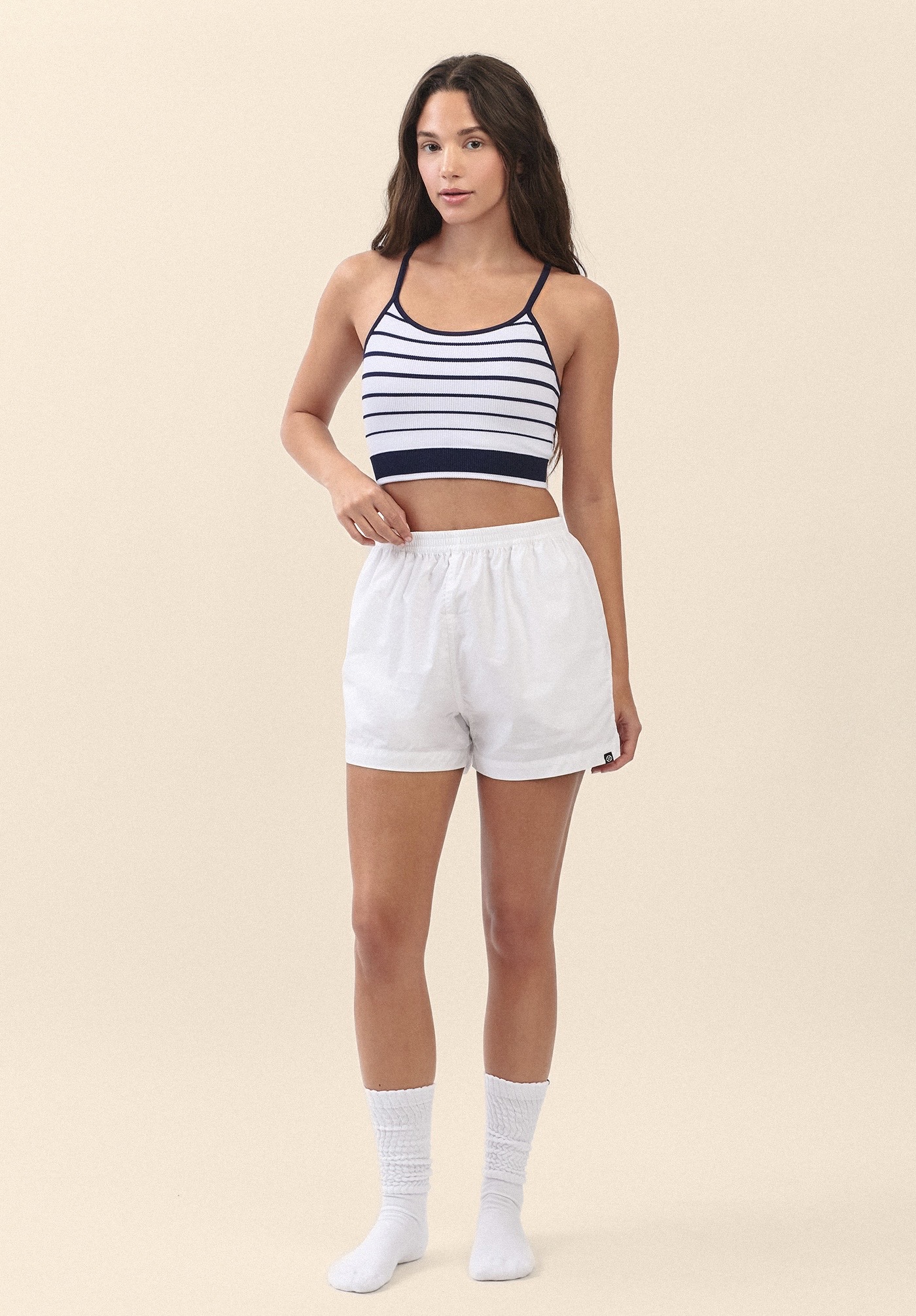 TB016 ESSENTIAL STRIPE BRATOP DARK NAVY STRIPE サイズ: S/M