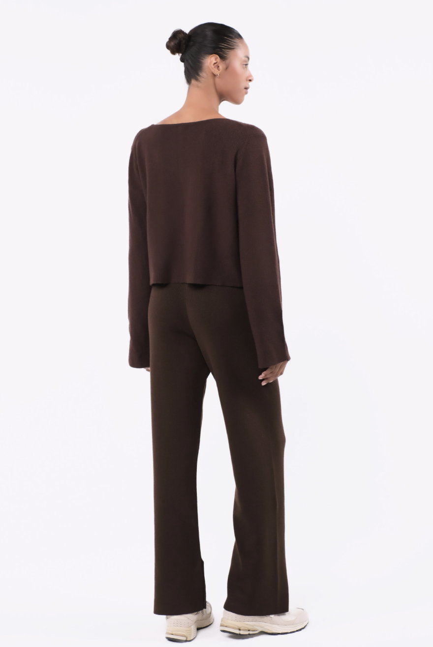 SC244 STRAP CARDIGAN BROWN サイズ: F