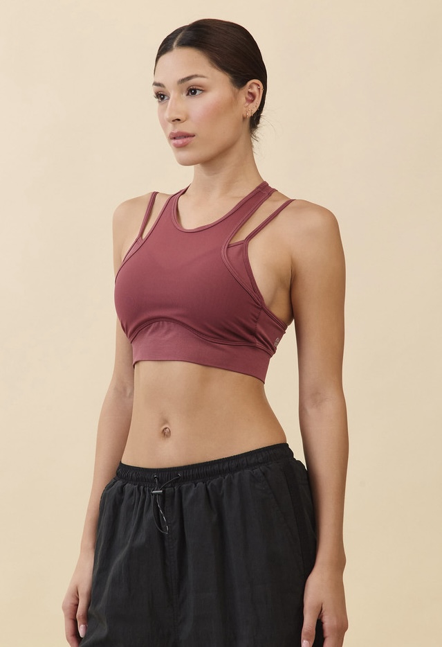 TB043 STIRA HIGH-TENSION BRATOP BURGUNDY SOLID サイズ: S/M