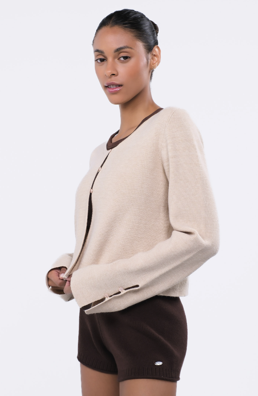 SC244 STRAP CARDIGAN BEIGE サイズ: F