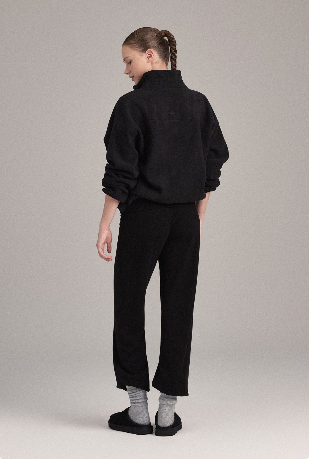 PL455 MICRO STRAIGHT-LEG PANTS BLACKSOLID サイズ: SS