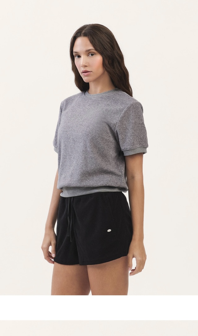 TS132 SOFT TERRY TEE CHARCOAL SOLID サイズ: F