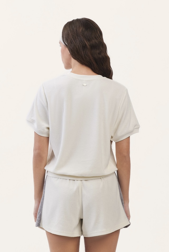 TS132 SOFT TERRY TEE CREAM SOLID サイズ: F
