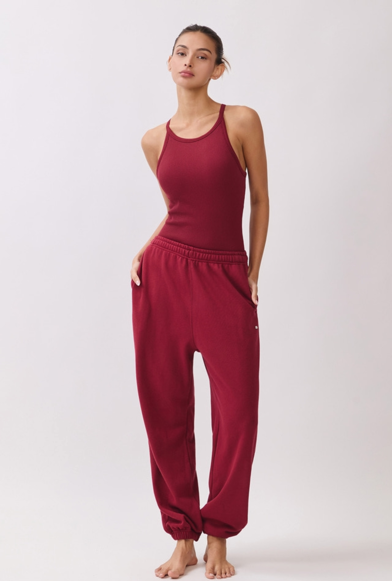 TT002 SIGNITURE HALTER TANK BURGUNDY サイズ: S/M
