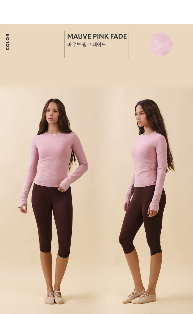 TL131 ALL-DAY LONG TEE MAUVE PINK FADE サイズ: S/M