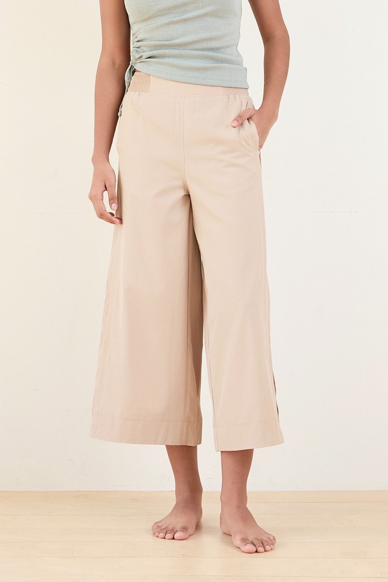 【40%OFF】PL043 RELAX STRETCH CROP PANTS BEIGE