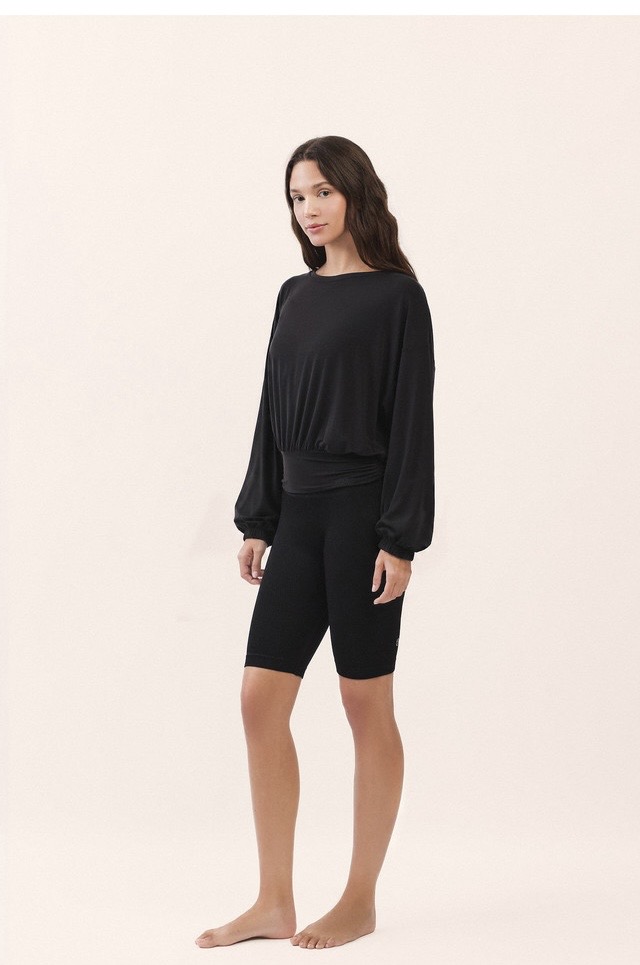 TL137 CUPRA BANDING CROP TEE BLACK SOLID サイズ: F
