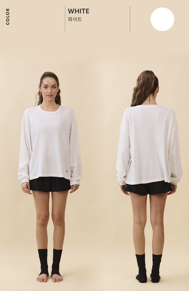 TL138 SOFT WAFFLE LONG TEE WHITE SOLID サイズ: ONESIZE