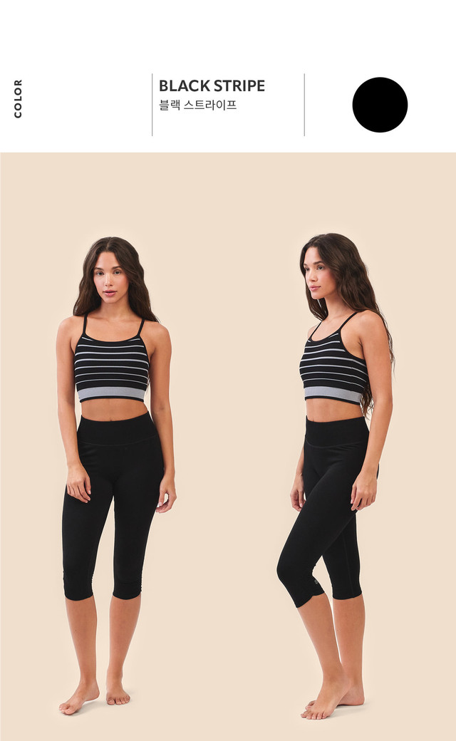TB016 ESSENTIAL STRIPE BRATOP BLACKY STRIPE サイズ: S/M
