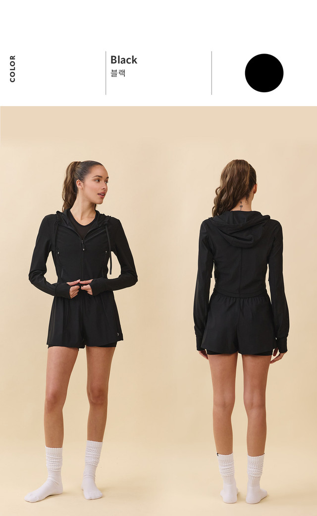 JP323 SOFT FIT ZIP - UP BLACK SOLID サイズ: S