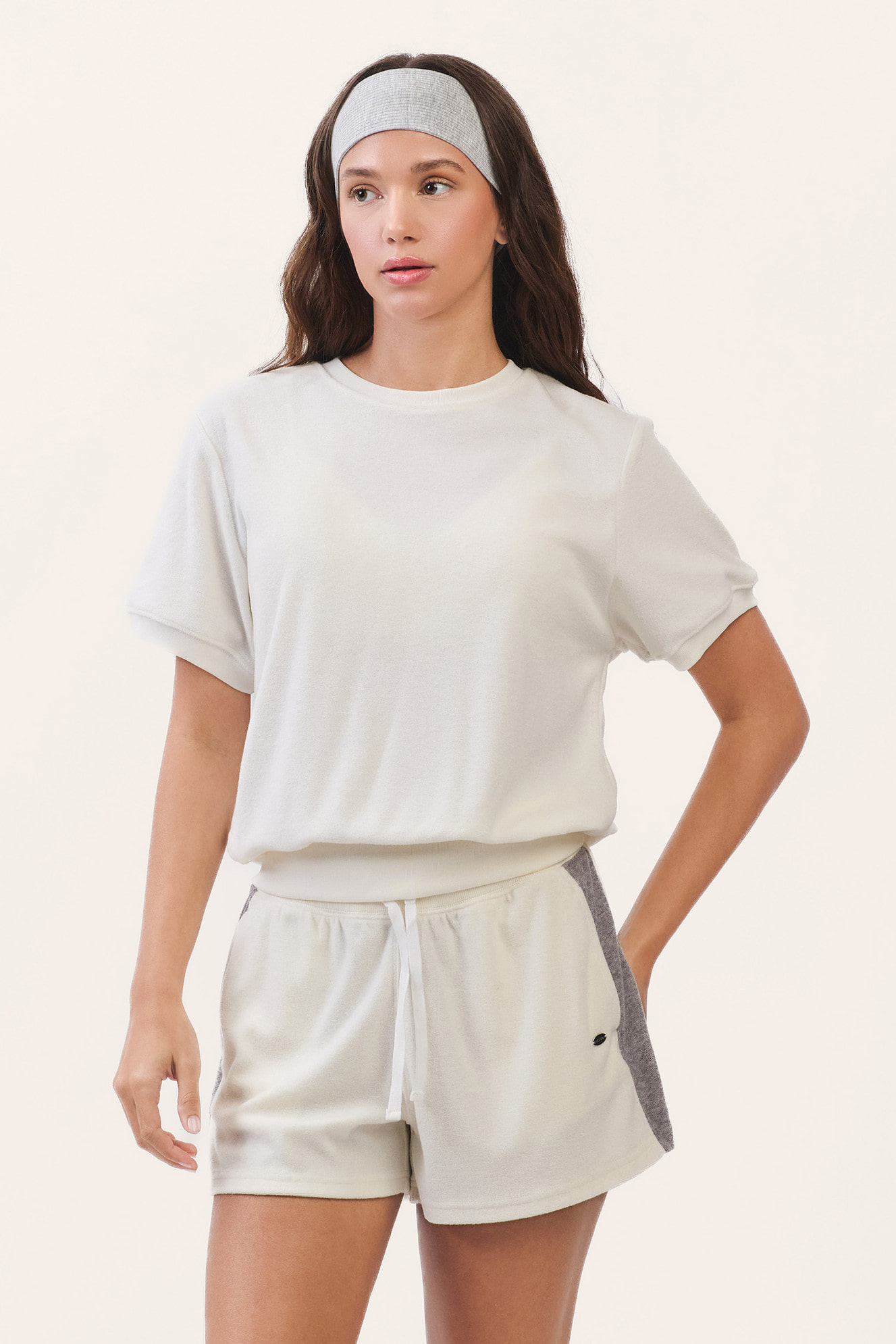 TS132 SOFT TERRY TEE CREAM SOLID