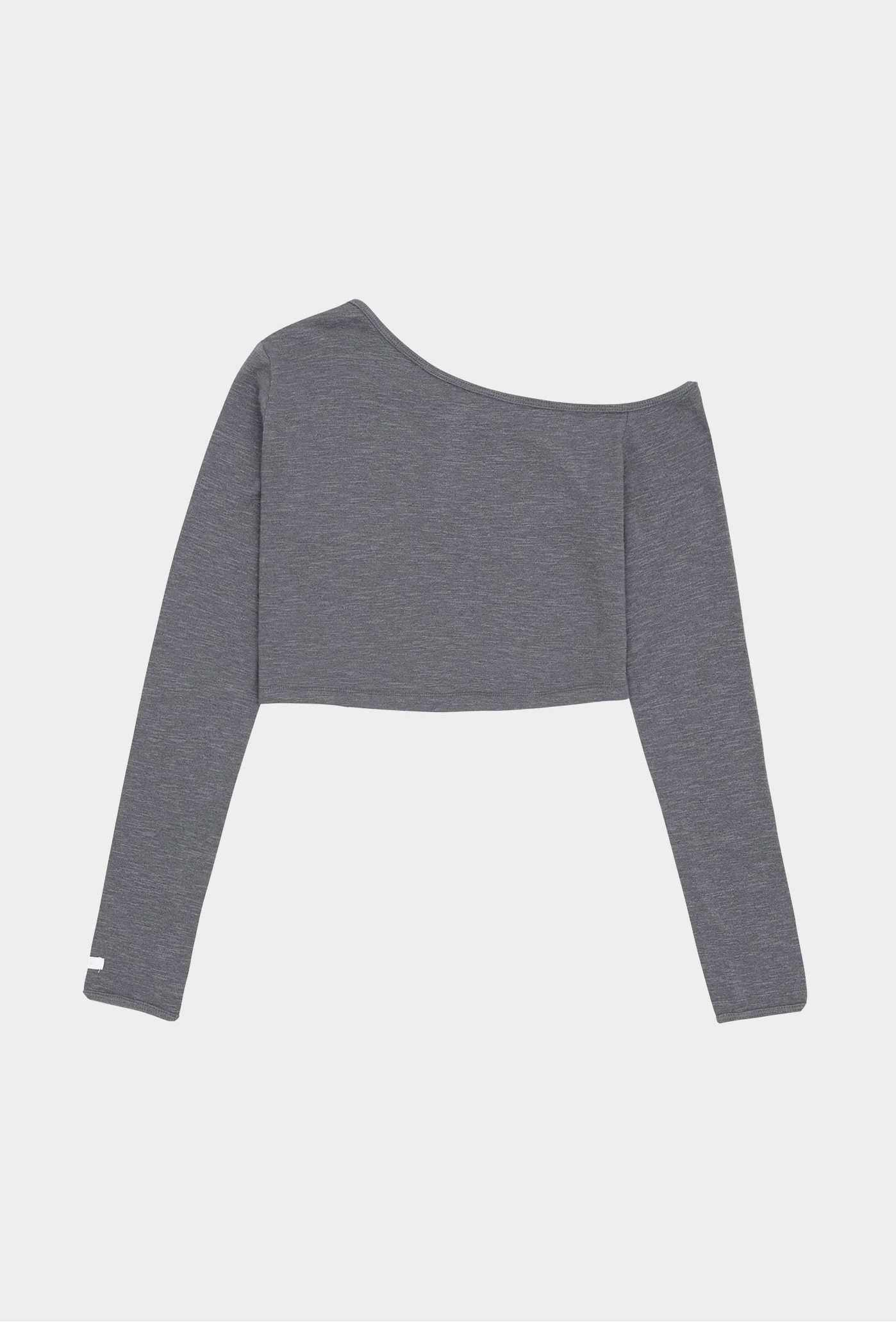 TL152 ASYMMETRIC CROP TOP CHARCOAL SOLID サイズ: SS