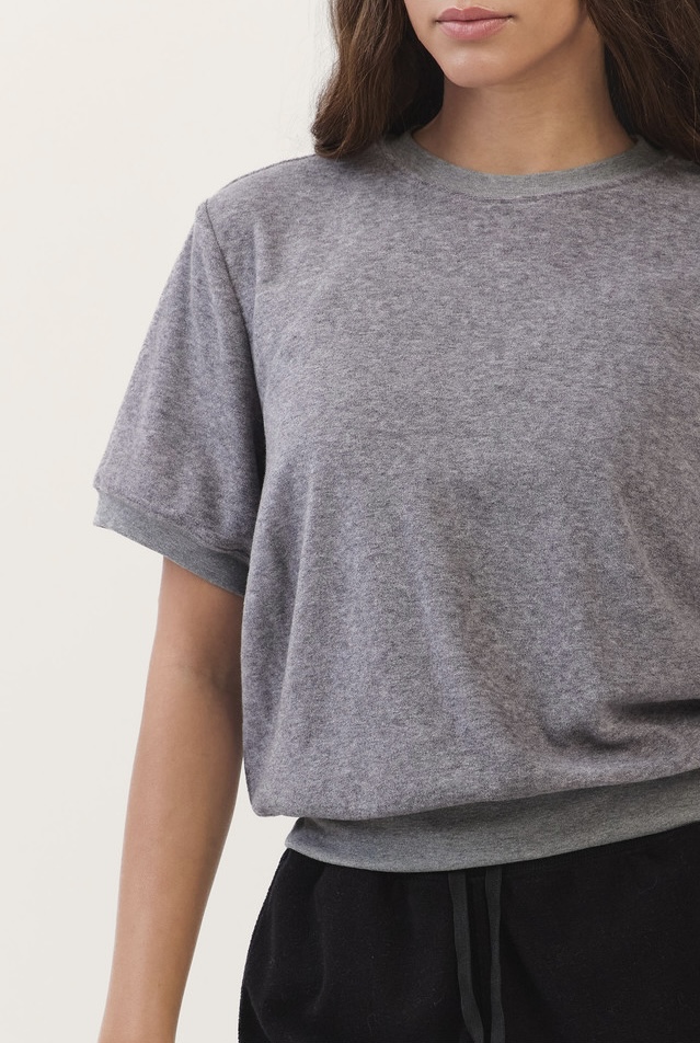 TS132 SOFT TERRY TEE CHARCOAL SOLID サイズ: F
