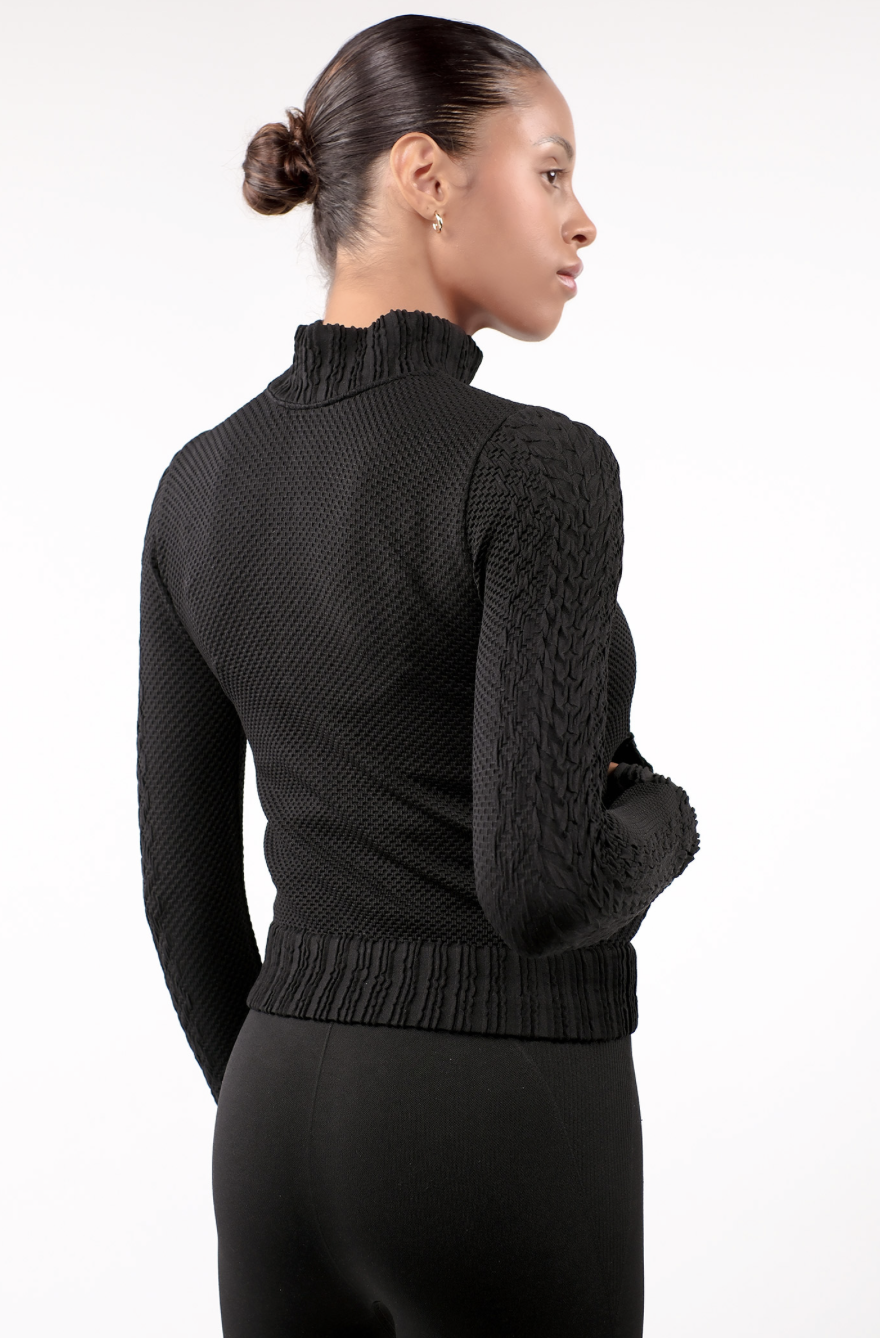 TZ151 SPONGE ZIP-UP BLACK サイズ: S/M