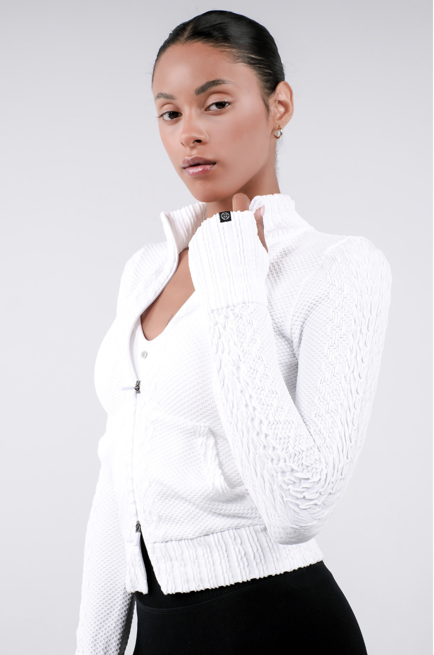 TZ151 SPONGE ZIP-UP WHITE サイズ: S/M