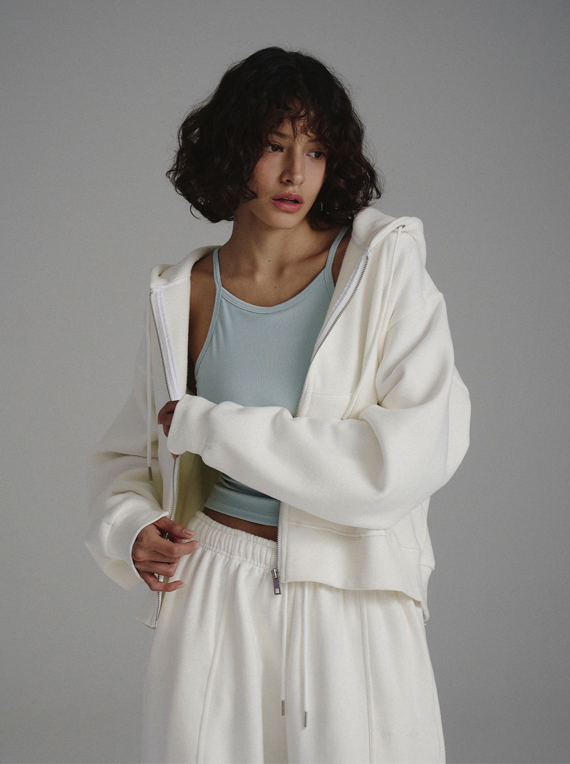 Sage zip-up hoodie_Ivory