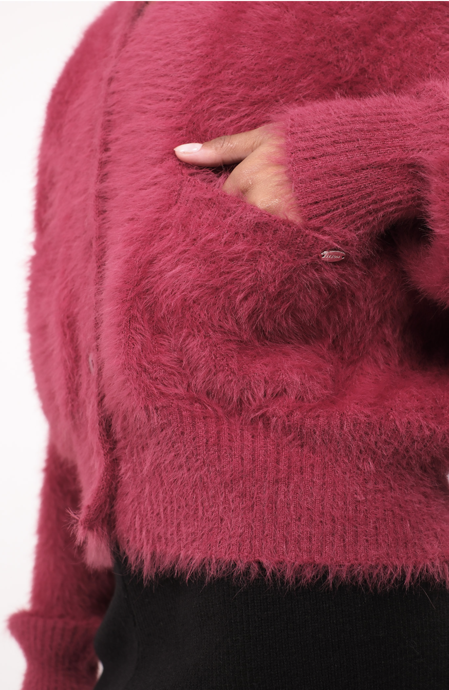 SC243 ANGORA CARDIGAN BURGANDY サイズ: ONESIZE