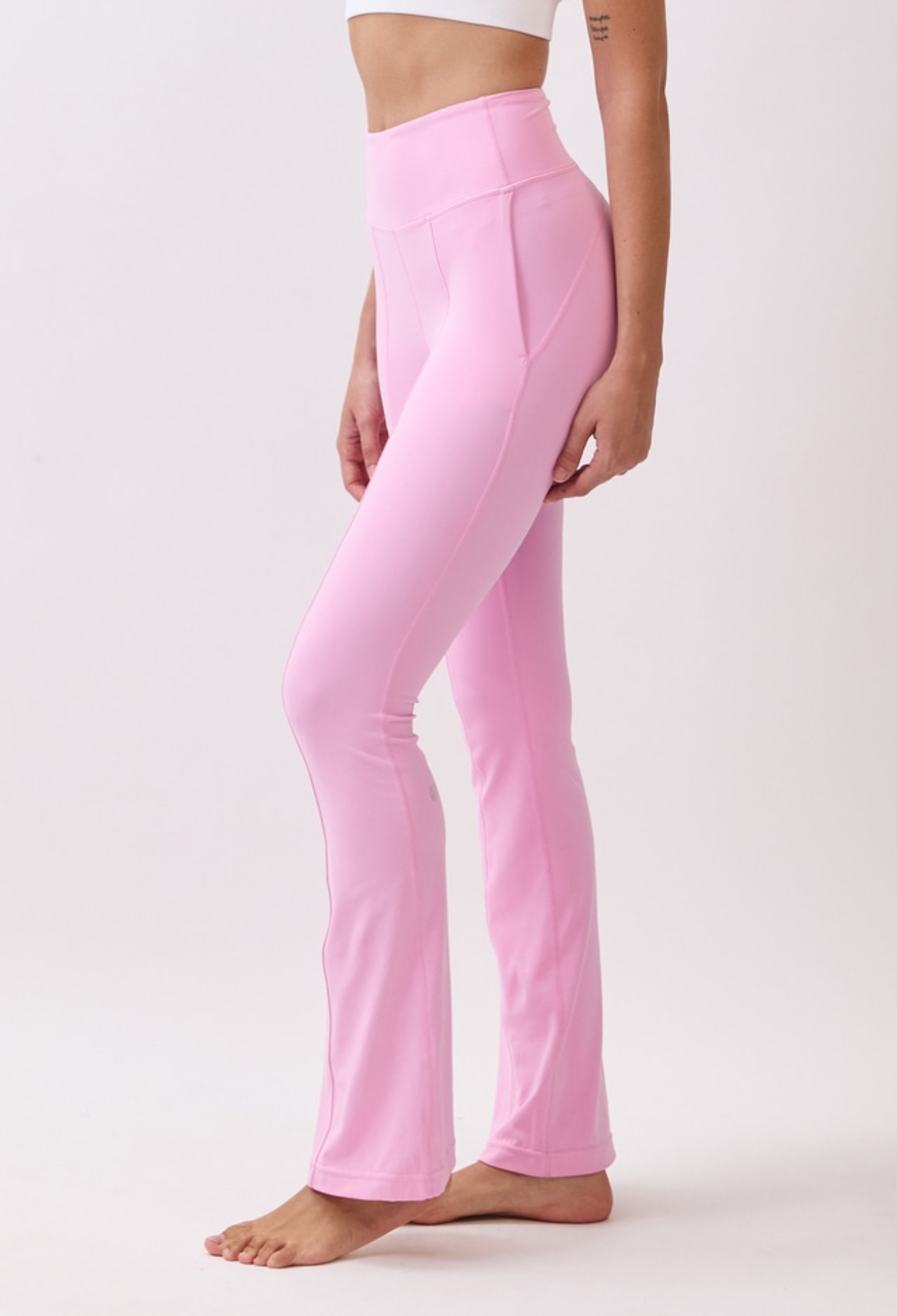 PL412 FLARE LEGGINGS PINK サイズ: S/M