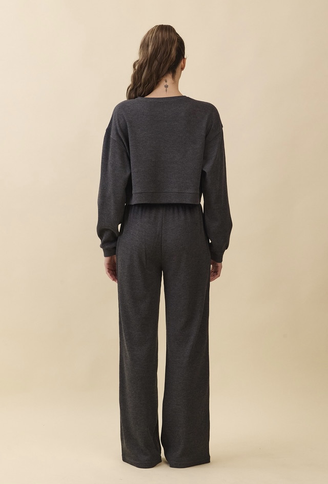 PJ483 WAFFLE LOUNGE PANTS CHARCOAL SOLID サイズ: S