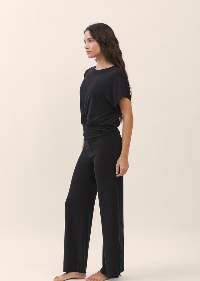 TS124 SHAPE BANDING CROP TEE BLACK SOLID サイズ: SS