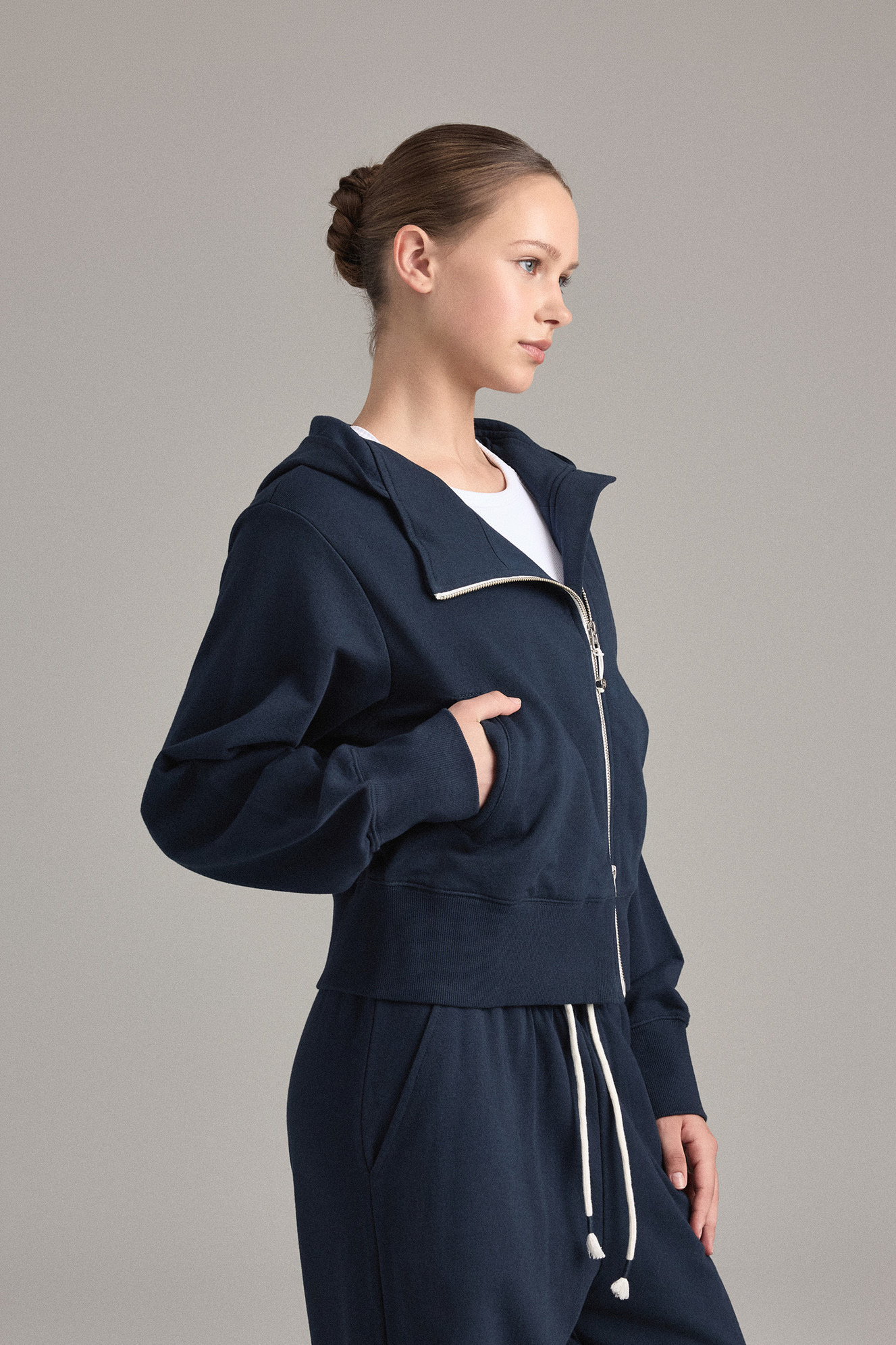 OZ355 HOODED ZIP-UP JAKET NAVI SOLID サイズ: SS