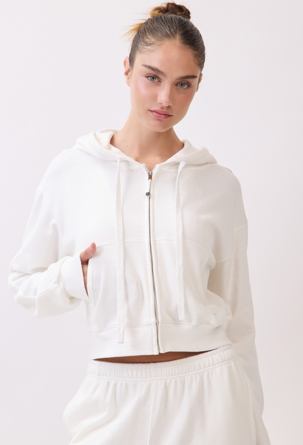 TZ153 ZIP-UP HOODIE IVORY サイズ: F