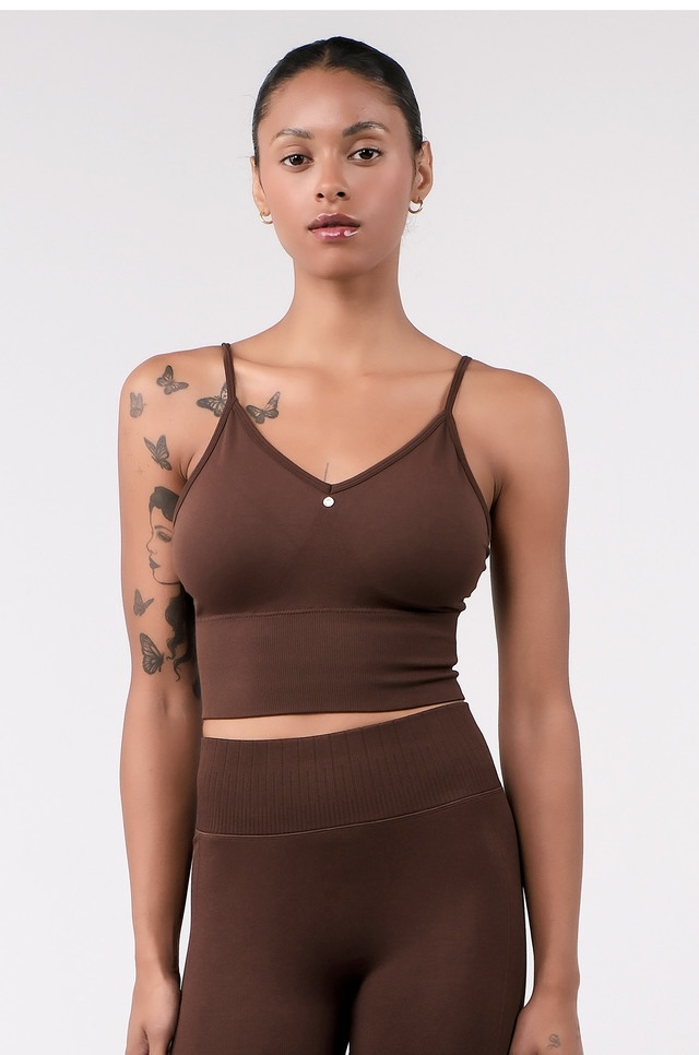 JK01 SIGNATURE BRATOP BROWN サイズ: XS