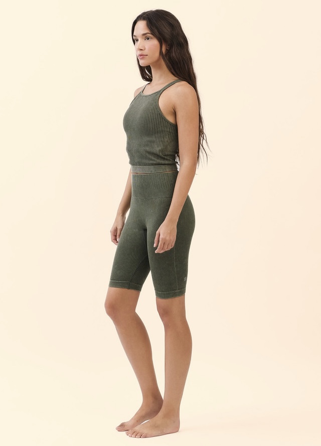 TB039 SPIRAL TANK TOP KHAKI FADE サイズ: S/M