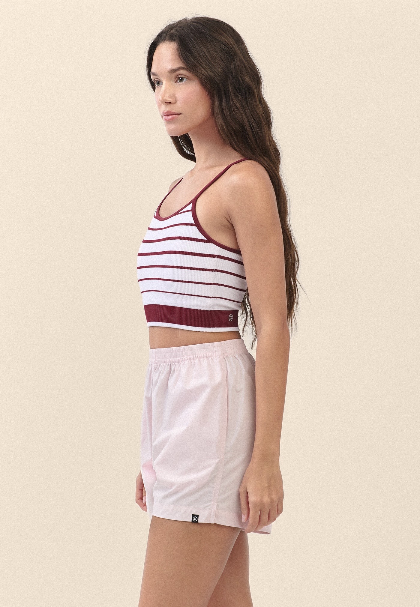 TB016 ESSENTIAL STRIPE BRATOP BURGUNDY STRIPE サイズ: S/M