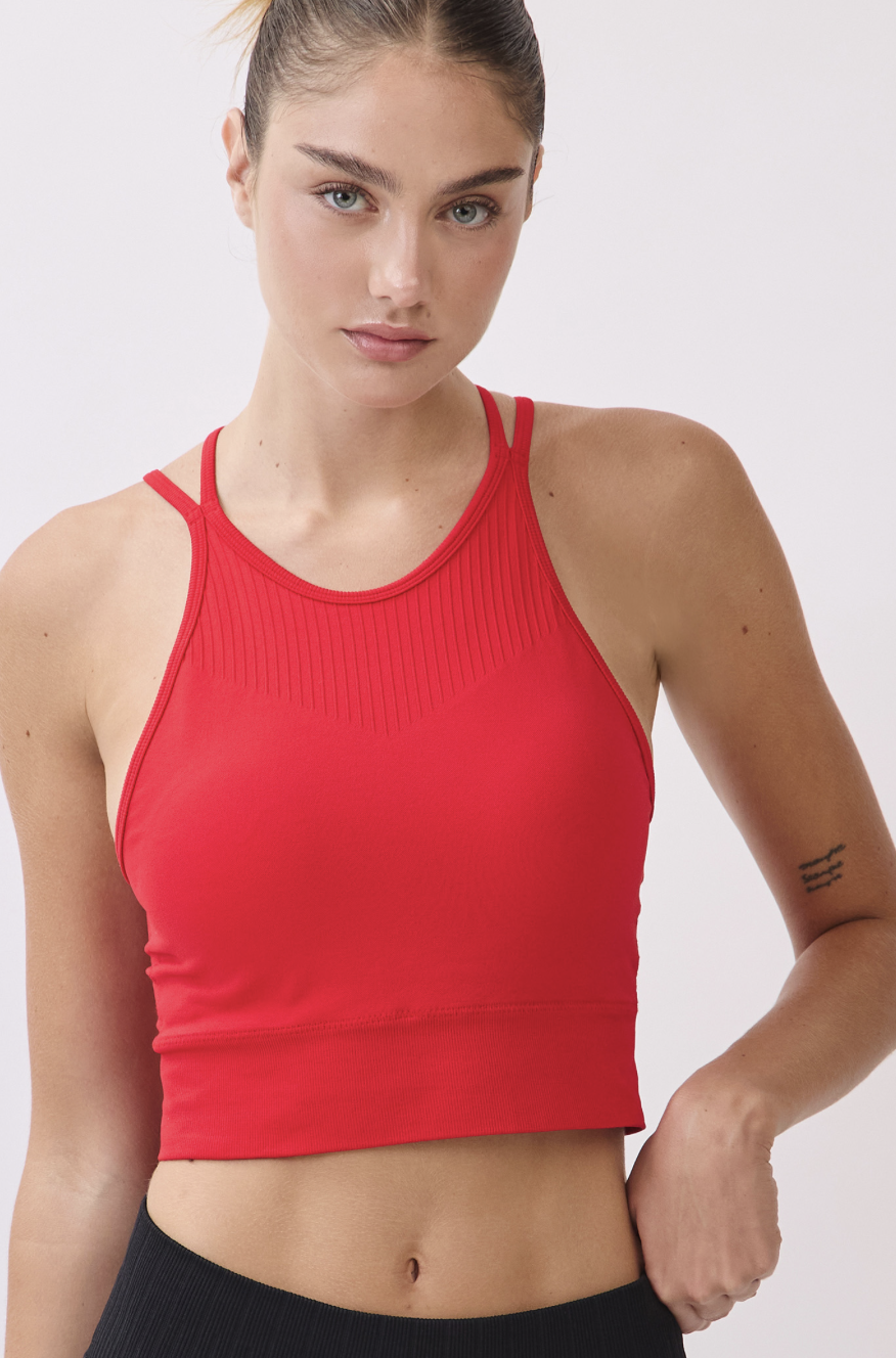 TB042 SEAMLESS TANKTOP RED サイズ: S/M
