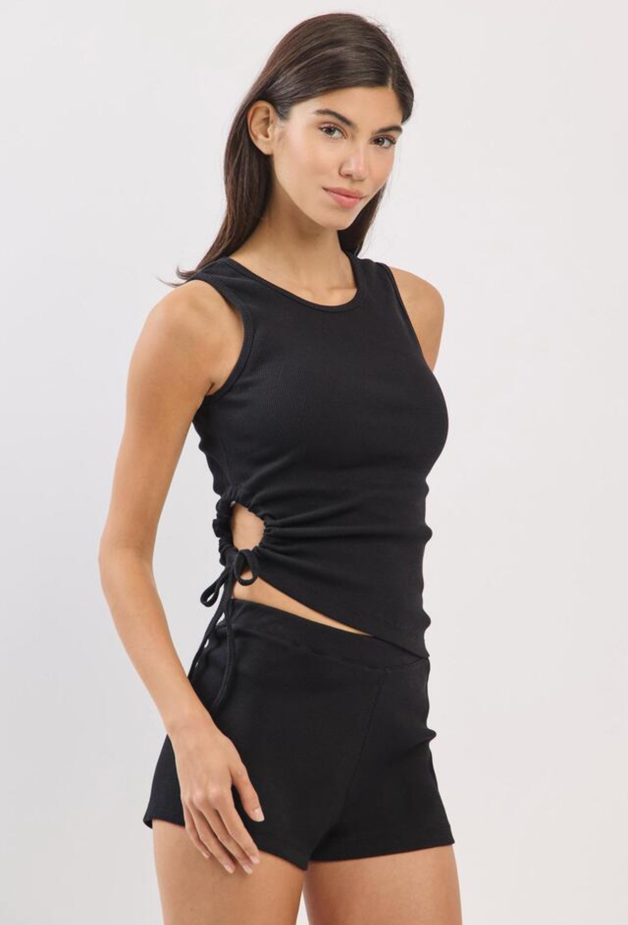 TT200 CUT-OUT SLEEVELESS BLACK サイズ: S/M