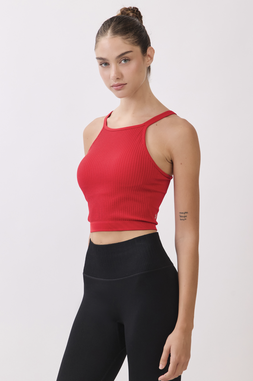 TB039 SPIRAL TANK RED サイズ: S/M