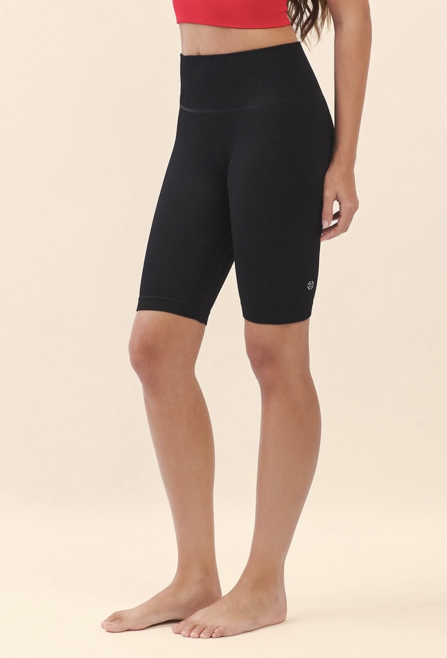 PS428 COMFORT 3/4 LEGGINGS BLACK SOLID サイズ: S/M