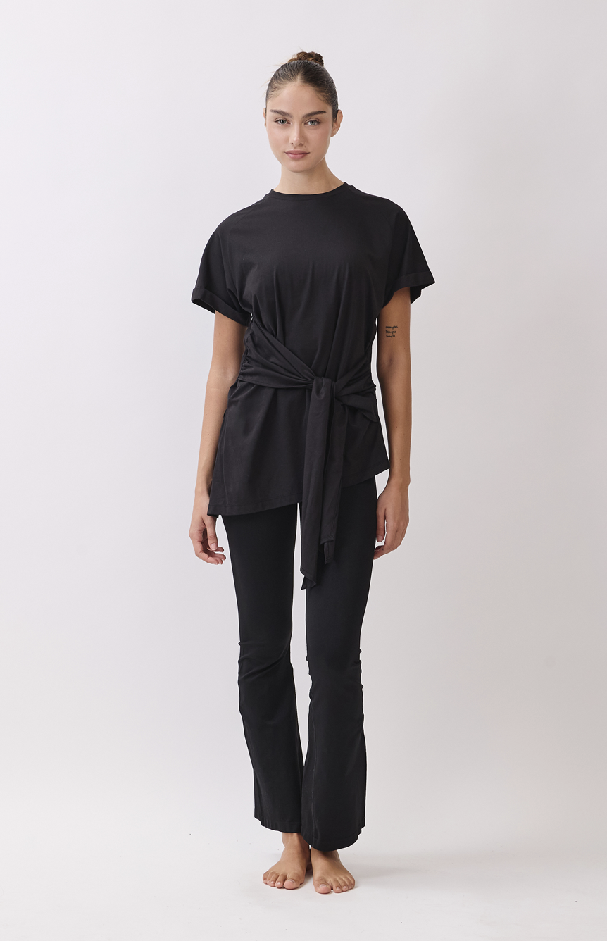 TS115 BELTED T-SHIRT BLACK サイズ: S/M