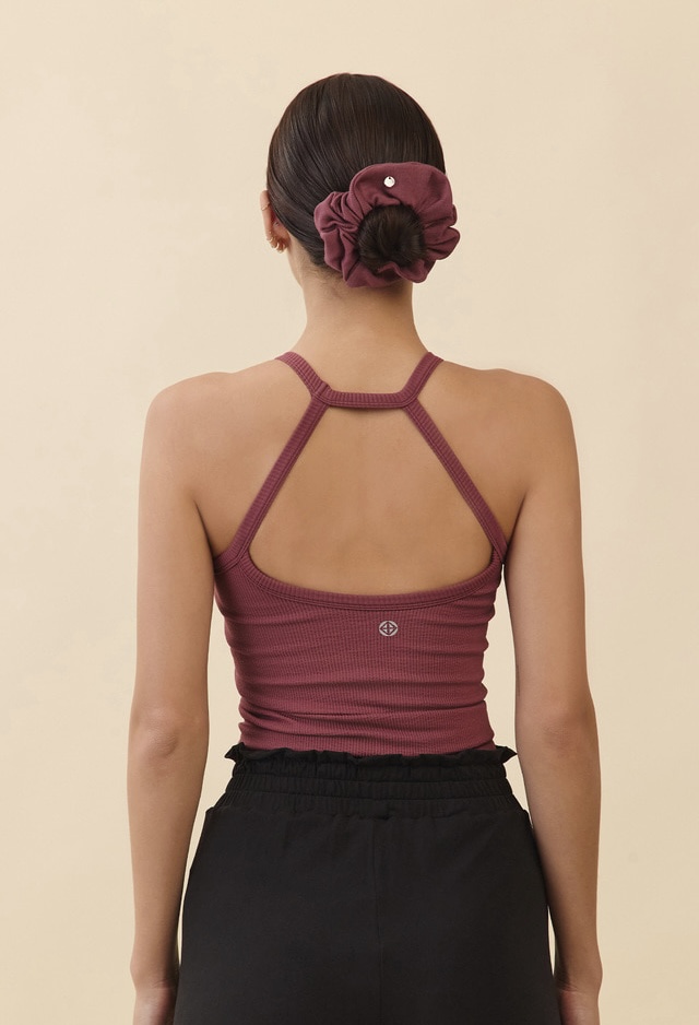 TT002 SIGNITURE HALTER TANK BURGUNDY SOLID サイズ: S/M