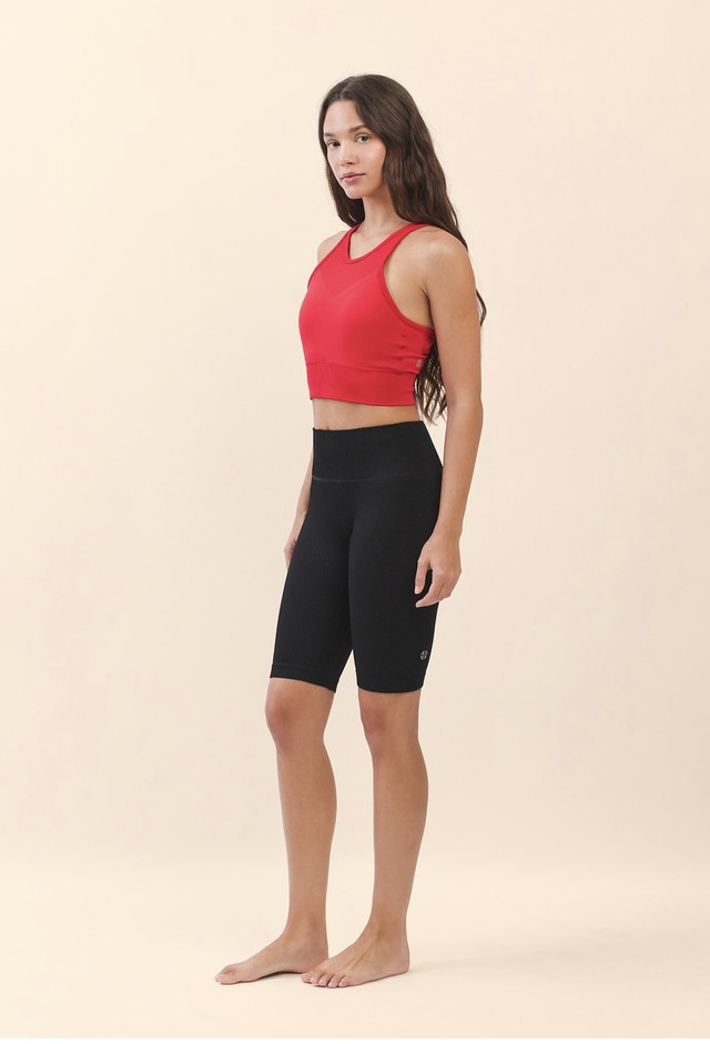 PS428 COMFORT 3/4 LEGGINGS BLACK SOLID サイズ: S/M