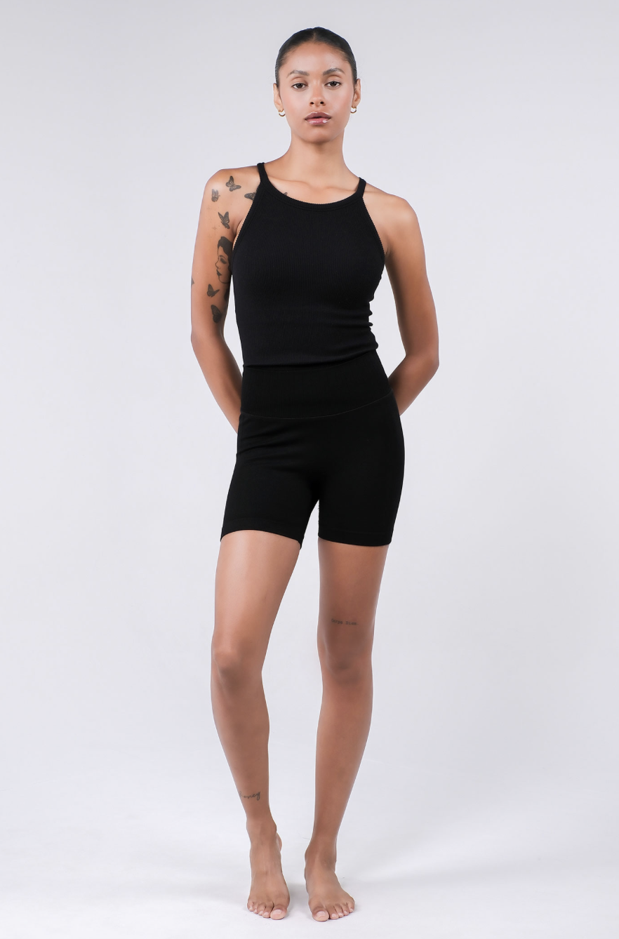 PS441 DOUBLE 3/4 SHORTS BLACK サイズ: S/M