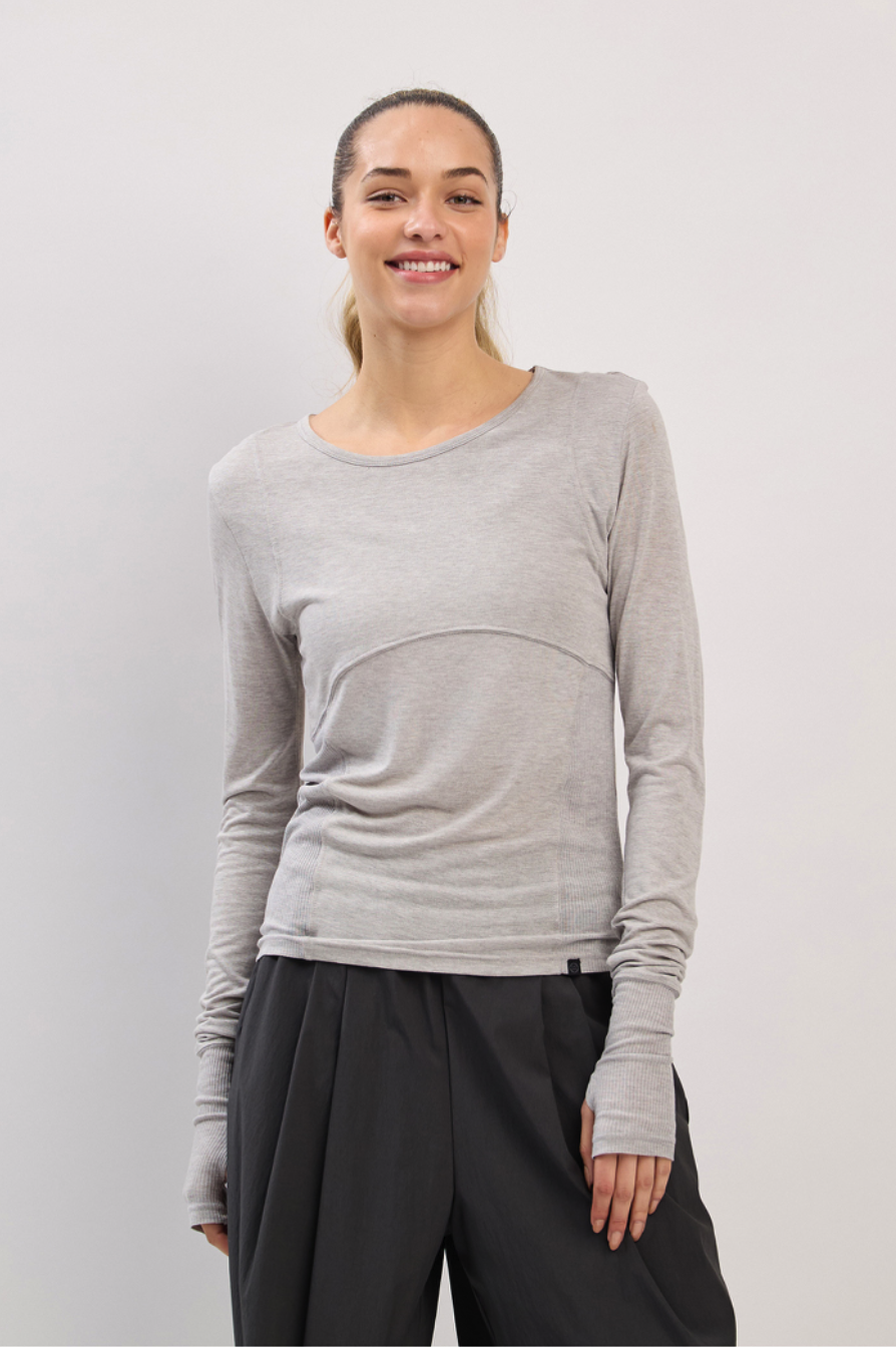 TL124 SILK LS TOP M.GRAY