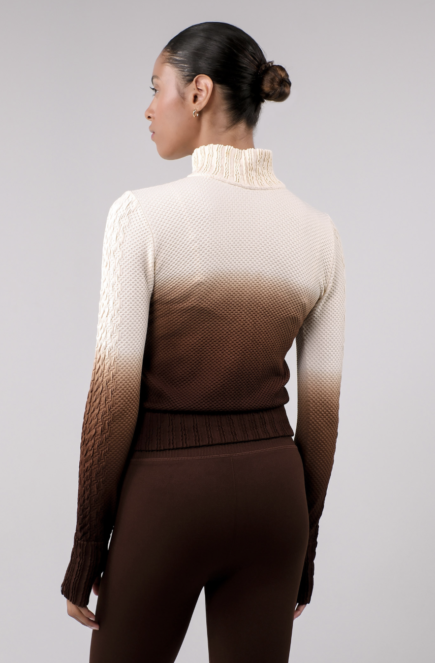 TZ151 SPONGE ZIP-UP BROWN GRADATION サイズ: S/M