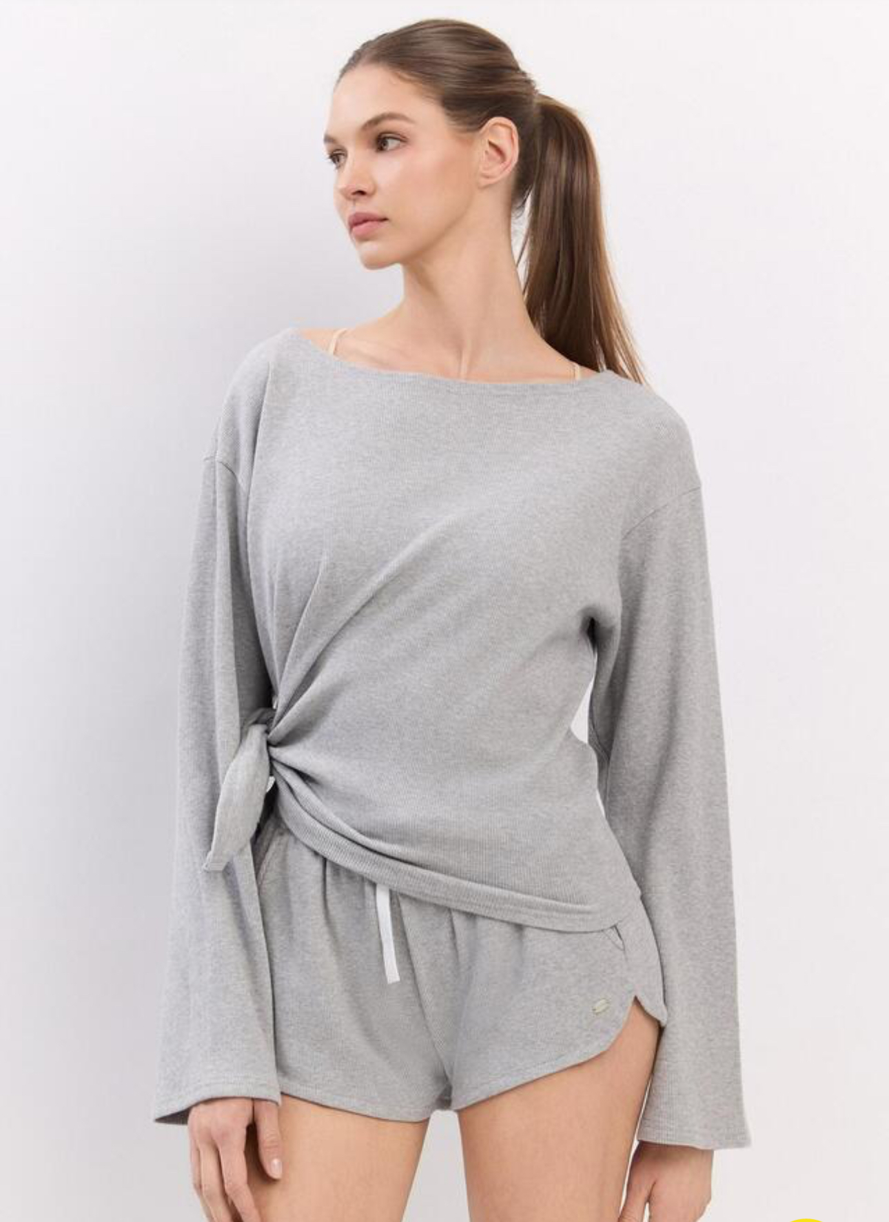 TL126 WAFFLE L/S TOP M.GRAY サイズ: ONESIZE