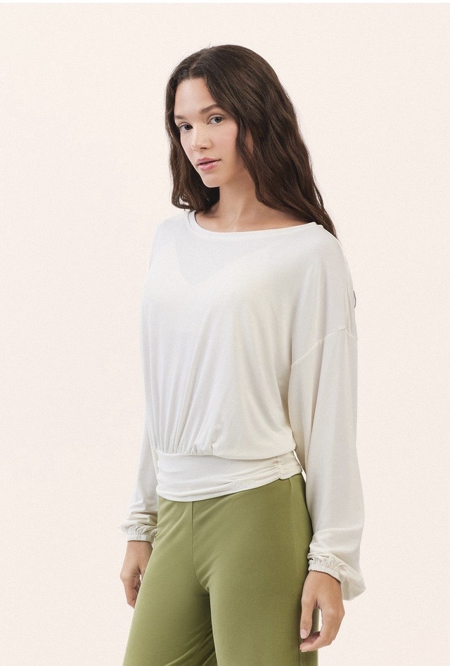 TL137 CUPRA BANDING CROP TEE IVORY SOLID サイズ: F