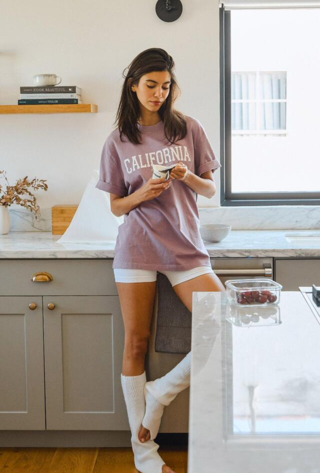 TS108 WASHED LOGO T-SHIRTS LAVENDER FADE サイズ: S/M