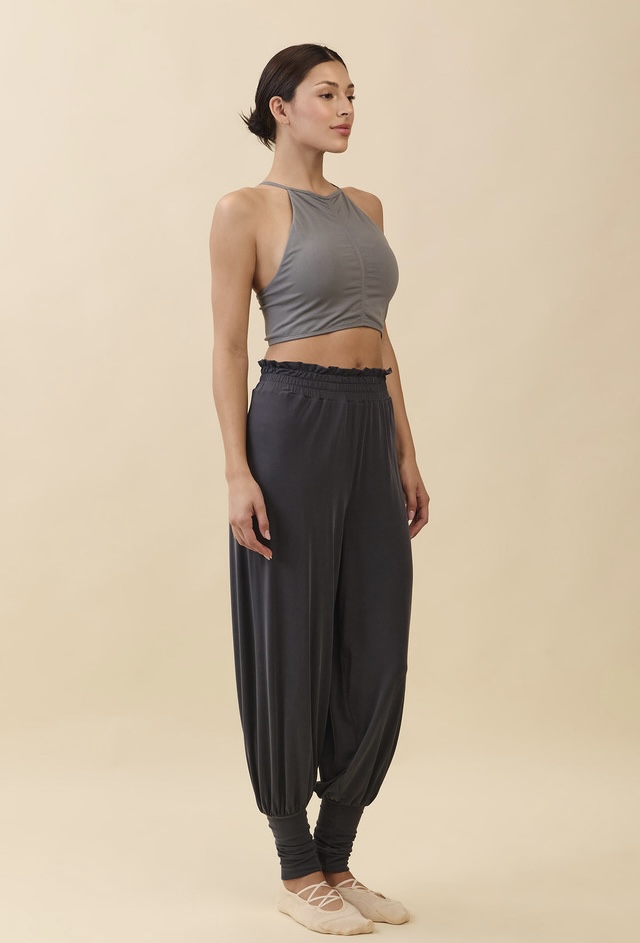 TB045 HALTER DRAPE TANKTOP CHARCOAL SOLID サイズ: S/M