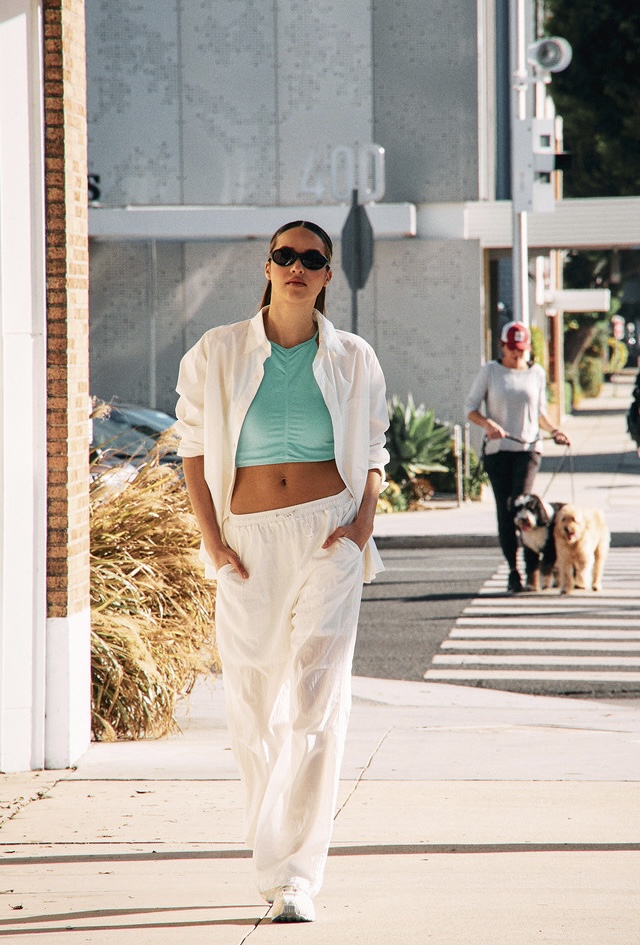 PT431 COOLING PARACHUTE BANDDING PANTS WHITE SOLID サイズ: S/M