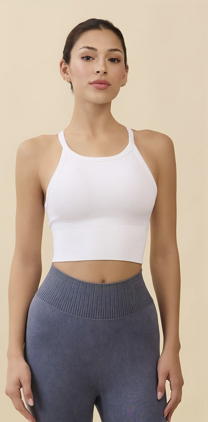 TB040 SIGNATURE HALTER BRATOP WHITE SOLID