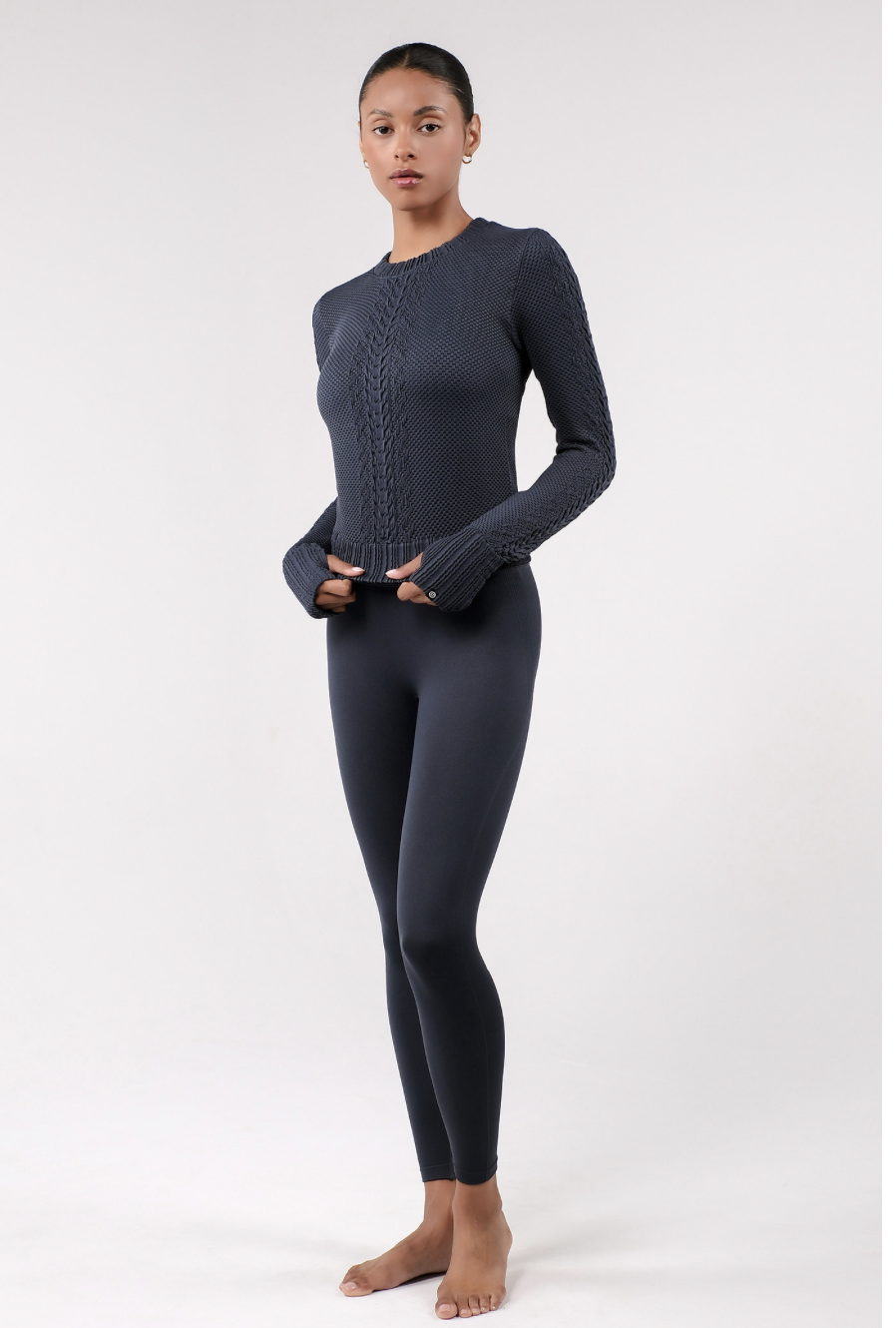 PL411 SEAMLESS LEGGINGS D.GRAY サイズ: S/M